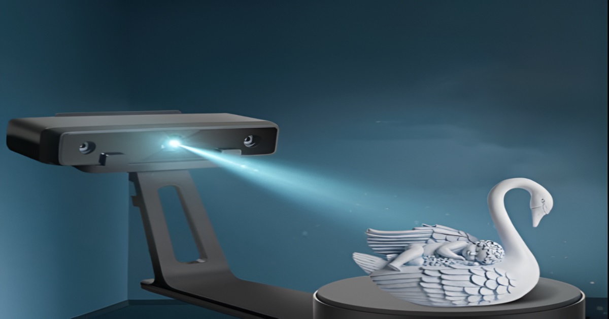 3D laser scanning service showcasing a swan figurine.