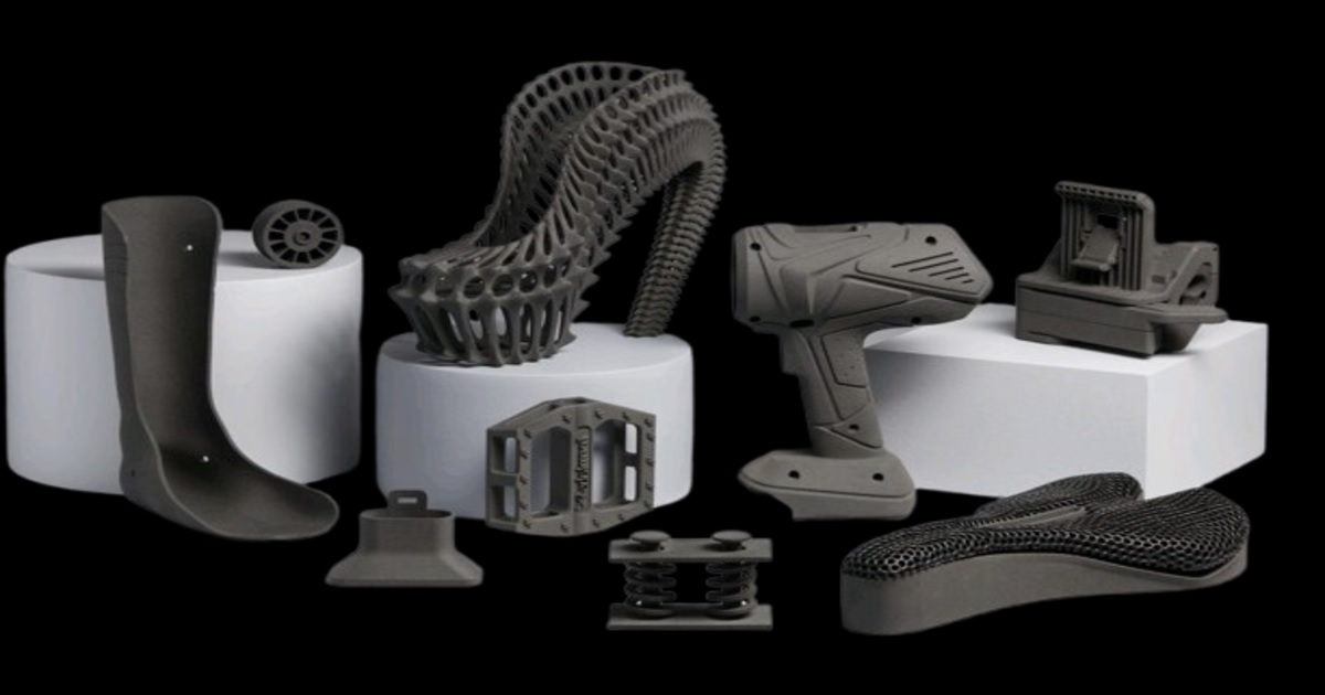 Various 3D printed components showcasing advanced printing technology.