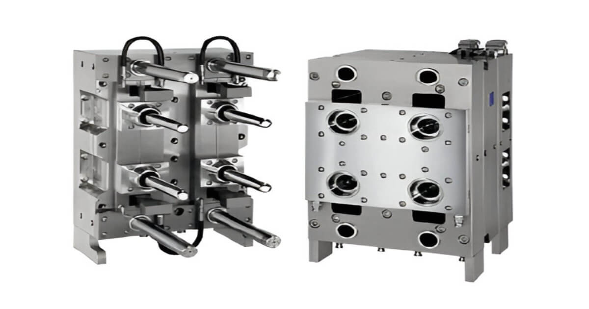 Two types of injection molding machines showcasing advanced mould manufacturing services for efficient production.