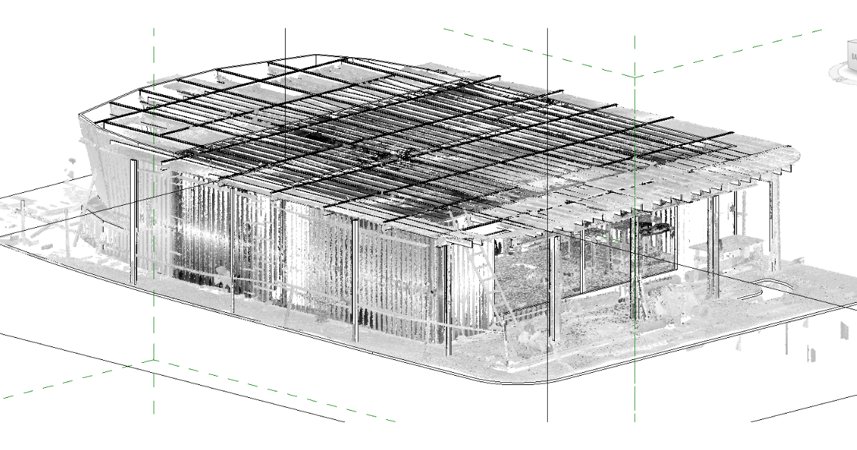 Illustration of a building with a roof and windows, showcasing BIM modeling services.