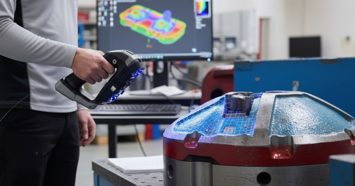 Blueprint of a 3D reverse engineered component