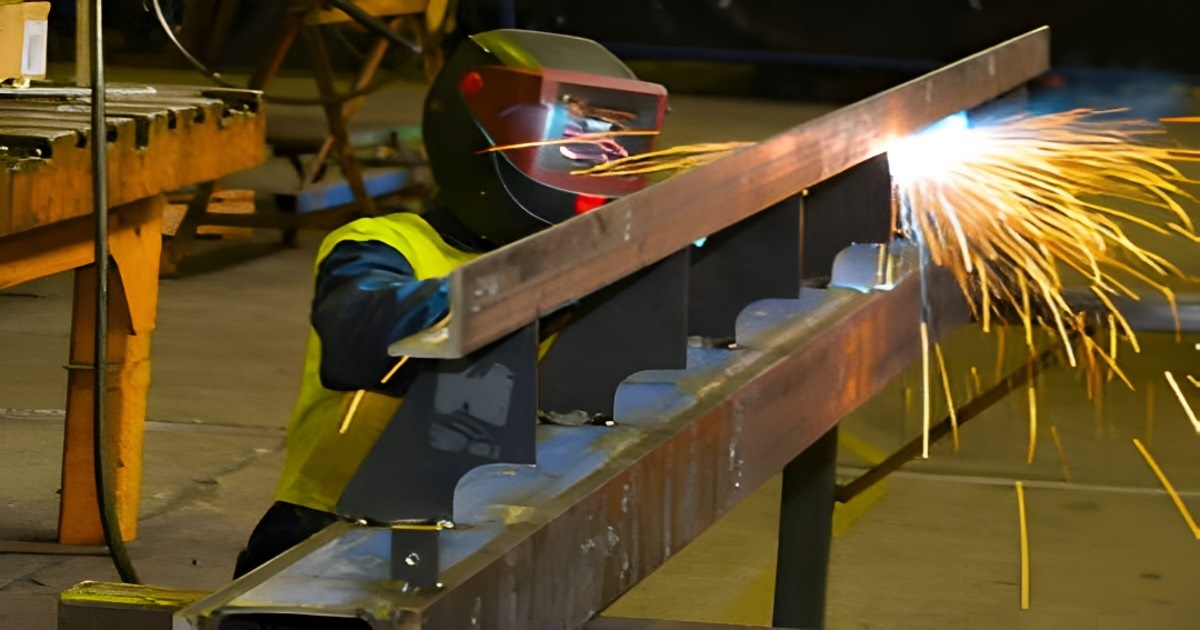  A welder performing general engineering tasks in a manufacturing setting.