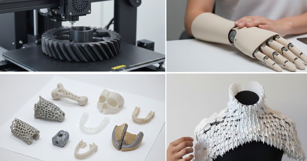 3D printing of medical devices and textiles plant